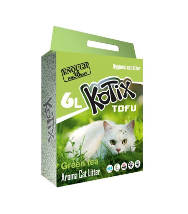 KOTIX TOFU, żwirek ekologiczny, 6 L, Zielona herbata KOTIX TOFU, żwirek ekologiczny, 6 L, Zielona herbata