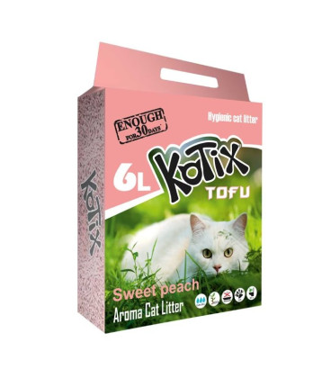 KOTIX TOFU, żwirek ekologiczny, 6 L, Brzoskwinie KOTIX TOFU, żwirek ekologiczny, 6 L, Brzoskwinie