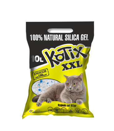 Żwirek silikonowy dla kota, zbrylający KOTIX, 10 l (4 kg), bez zapachu Żwirek silikonowy dla kota, zbrylający KOTIX, 10 l (4 kg), bez zapachu