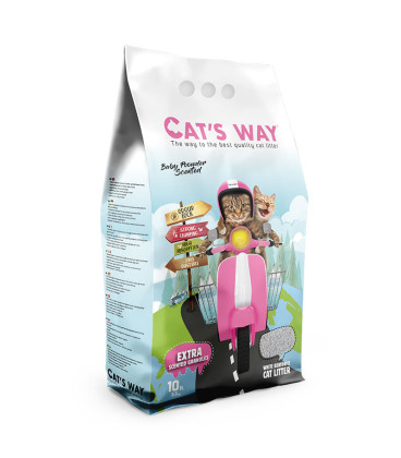 Żwirek bentonitowy CAT'S WAY 10l, zapach pudru dla dzieci + różowe granulki Żwirek bentonitowy CAT'S WAY 10l, zapach pudru dla dzieci + różowe granulki